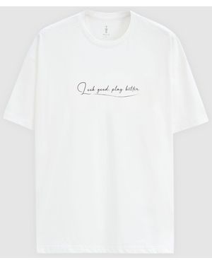 D'S Damat Twn Übergroßes T-Shirt aus 100 % Baumwolle - Weiß