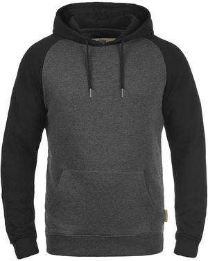 INDICODE Hoodie IDElliot Kapuzensweatshirt im Baseball-Look - Grau
