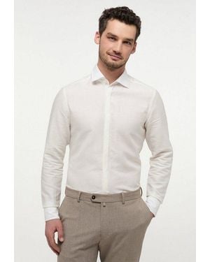 Eterna Langarmhemd Slim Fit Easy Iron (Bügelleicht) - Weiß
