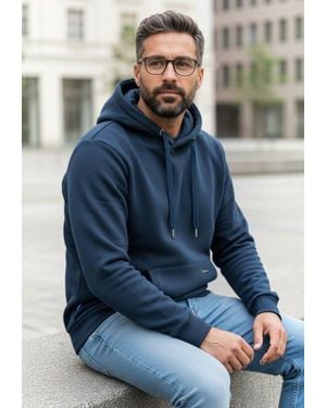 salzhaut Hoodie Heff Herren Regular Fit Kapuzenpullover – Bequemer Fit Und Nordisch Klares Design - Blau