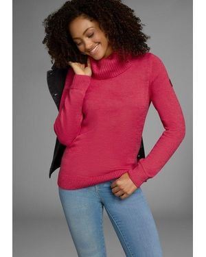 Kangaroos Rollkragenpullover Mit Schalkragen, Langarm, Warm & Kuschelig - Rot