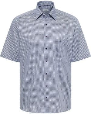 Eterna Businesshemd Comfort Fit Kurzarm Hemd Print Twill 4220-14-K181 - Blau