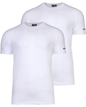 DSquared² T-Shirt Baumwolle (Packung, 2er Pack) - Weiß