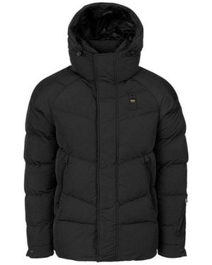 Blauer Winterjacke Crown Herren Mantel, Parka, Steppjacke, Anorak, Outdoorjacke - Schwarz