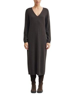 Comma, Strickkleid Oversized Strickkleid Aus Wollmix - Schwarz