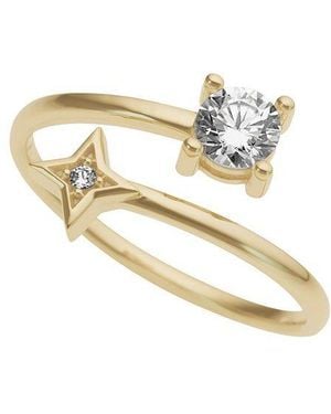 Firetti Goldring Schmuck Geschenk 333 Stern, Mit Zirkonia (Synth) - Weiß