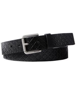 Calvin Klein Ledergürtel Casual Roller Buckle Aop 35Mm Regular Fit Und Größenverstellbar - Schwarz