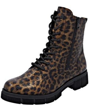 Remonte Schnürstiefelette Schnürboots, Stiefelette, Profilsohle, Mit Glitzer-Schnürsenkel - Schwarz