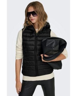 ONLY Steppweste Onlnewtahoe Hood Waistcoat Otw Noos Kunstfaser - Schwarz
