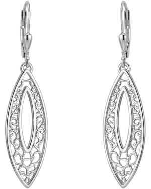 Sofia Milani Paar Ohrhänger Ovales Ornament, 925 Silber Schmuck - Mettallic