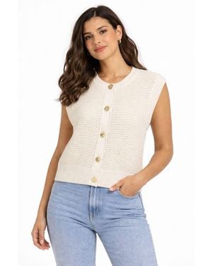 Yaya Ärmelloser Cardigan - Natur