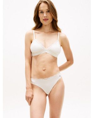 Tommy Hilfiger Triangel-Bh Unlined Aus Mikrofaser Mit Spitzenbesatz - Natur