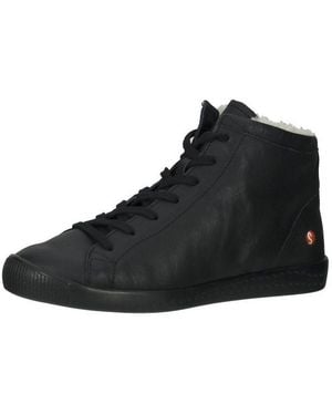 Softinos Stiefelette Leder Schnürstiefelette - Schwarz