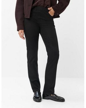 RAPHAELA by BRAX Chinohose Style Lavina Straight Satin: Schlupfhose Im Super Slim Fit - Schwarz