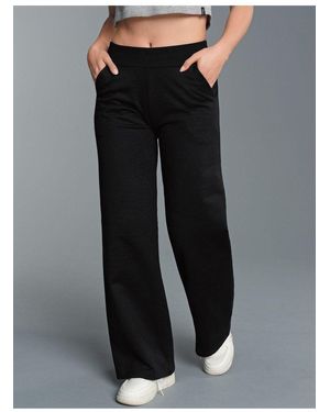 Trigema Jerseyhose Jogginghose mit weitem Bein (1-tlg) - Schwarz