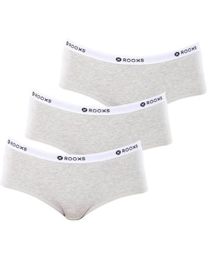 ROOXS Unterwäsche Slip Unterhosen (3-St) Baumwolle Hipster - Weiß