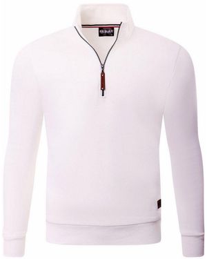 Reslad Sweatshirt Pullover Herren Troyer Rs-1025 (1-Tlg) Winter Pullover Pulli Sweater Sweatjacke - Pink