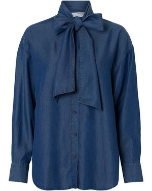 SELECTED Langarmbluse - Blau