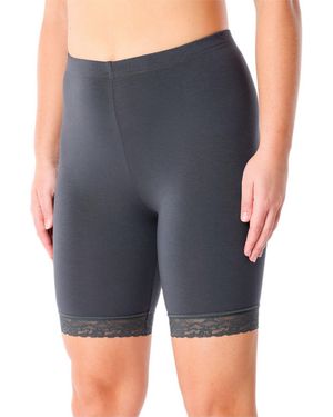 Merry Style Leggings kurze High Waist Hose Radlerhose MS10-431 (1-tlg) mit Spitze - Blau