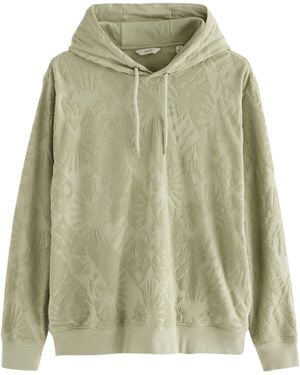 Next Kapuzenpullover Hoodie aus 100 % strukturierte Baumwolle (1-tlg) - Grün