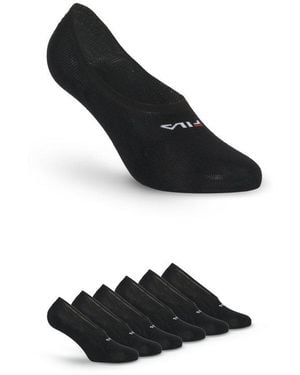 Fila Füßlinge Ghost Socks (6 Paar) Mit Logo-Schriftzug, Silikonstreifen An Der Ferse Für Besseren Halt - Schwarz