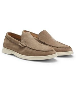BOSS Sienne_Loaf Loafer Schlupfschuh, Mokassin, Loafer Mit Aufwändiger Naht - Braun