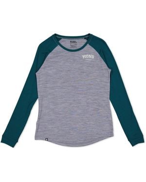 Mons Royale Langarmshirt W Icon Raglan Langarm-Shirt - Blau