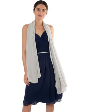 MayTree Modeschal Chiffon Schal Stola Umschlagtuch für Abendkleid Cocktailkleid 70x180 - Blau