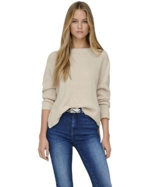 ONLY Strickpullover Onlluna Aus Baumwollmix - Blau