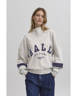Ball Sweater BAFOSSATI HIGH COLLAR Stylisches Sweatshirt - Grau