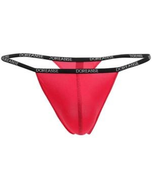 Doreanse G- String 1390 mit Logoschriftzug am Wäschebund - Rot