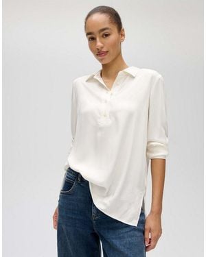 Opus Longbluse Longbluse Aus Ecovero Viskose Regular Fit - Weiß