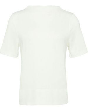 comma casual identity Kurzarmshirt Strick-Shirt - Weiß
