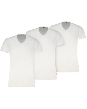 Levi's V-Shirt (3Er Pack) Mit V-Ausschnitt Und Kurzem Arm, Cotton-Mix - Schwarz