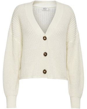 ONLY Strickjacke ONLCarol (1-tlg) Plain/ohne Details - Weiß