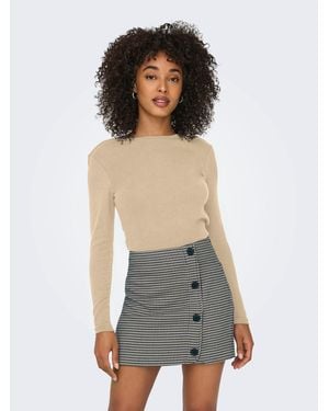 ONLY Langarmshirt ONLRiley (1-tlg) Plain/ohne Details - Natur