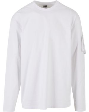 Urban Classics Sleeve Pocket Longsleeve (1-tlg) - Weiß