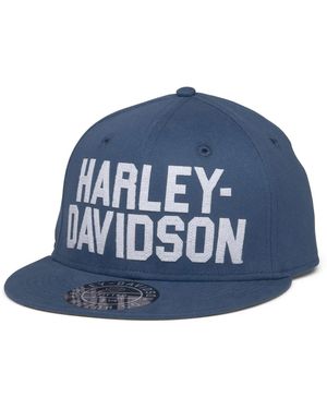 Harley Davidson Baseball Cap Block Script Cappy Biker Kappe Motorrad Basecap Kappy - Blau