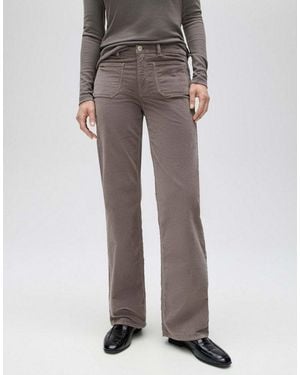 Opus Bootcut-Jeans Evita Horizon Aus Cord Mit Ausgestellter Passform Leicht Ausgestellter, Langer Beinverlauf - Grau