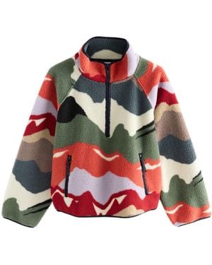 Next Fleecejacke Active Borgjacke mit Print (1-St) - Rot