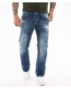 Rock Creek Straight-Jeans Herren Jeans Dicke Nähte Rc-2369 - Blau