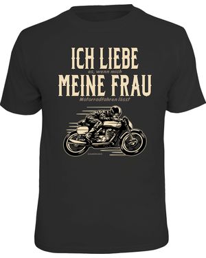 Rahmenlos ® T-Shirt Biker Liebe - Schwarz