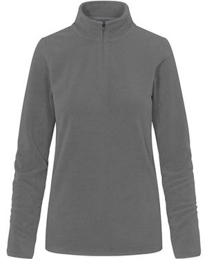 Promodoro Fleecepullover Women ́s Recycled Fleece Troyer Anti-Pilling Polyester - Grau