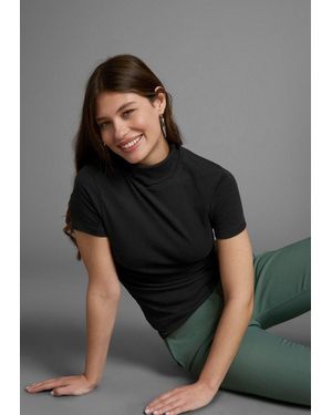 Flashlights Rollkragenshirt Figurbetont, Basic-Stil, Rollkragen, Aus 100% Baumwolle, Elastisch - Grau