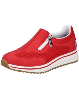 Rieker Slipper Slip-On Sneaker, Halbschuh, Freizeitschuh Mit Reißverschluss - Rot