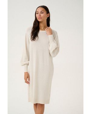Kaffe Strickkleid Kleid Karegina - Natur