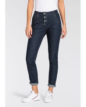 PLEASE FASHION Please Regular-fit-Jeans Besondere Knopflösung - Blau