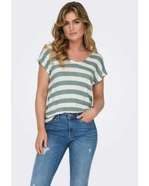 ONLY Shirt ONLLIRA LIFE /S V-NECK TOP JRS NOOS - Grün