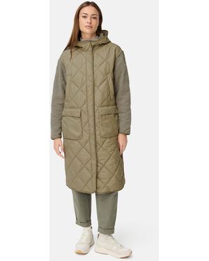 Camel Active Langmantel mit Taschen Langarm Kapuze - Grün