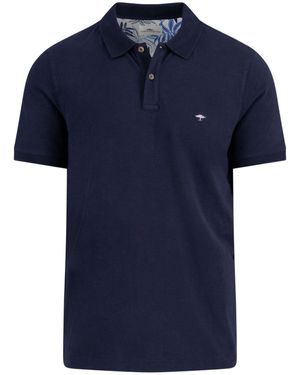 Fynch-Hatton T-Shirt Polo, slub - Blau